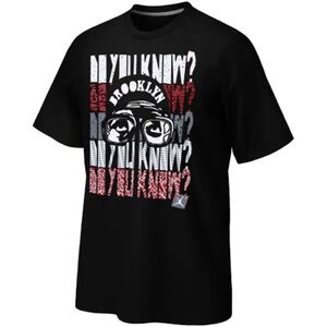 Jordan Black Graphic Tee with Red and White Accents